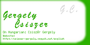 gergely csiszer business card