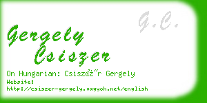 gergely csiszer business card